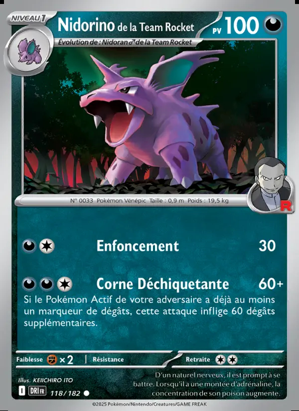 Image of the card Nidorino de la Team Rocket