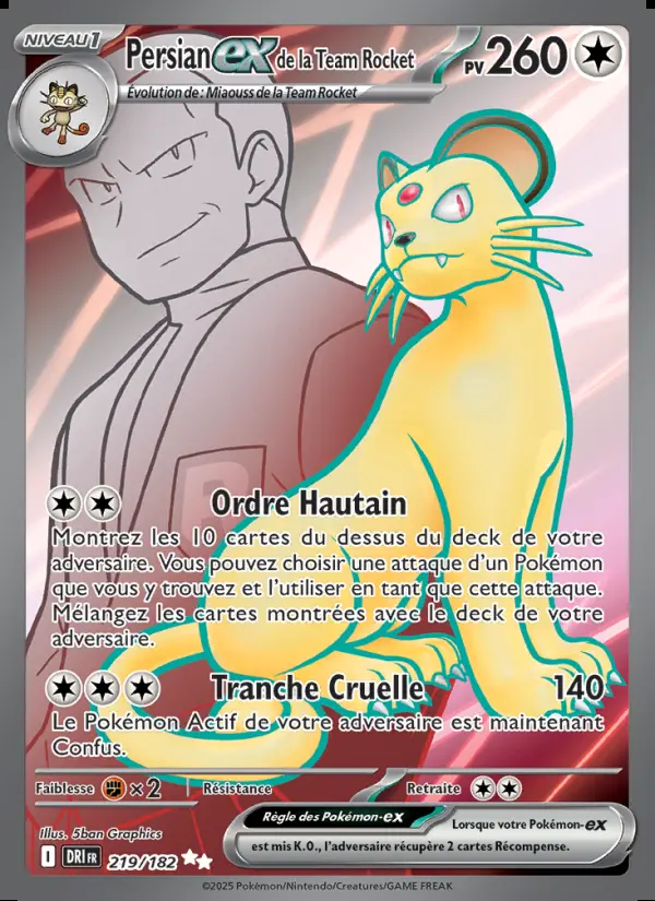 Image of the card Persian-ex de la Team Rocket