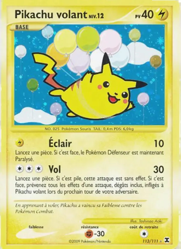 Image of the card Pikachu volant Niv. 12
