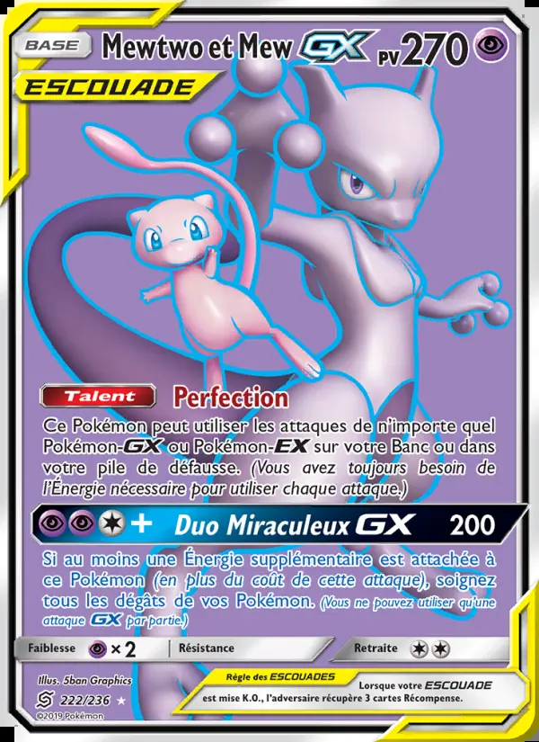 Image of the card Mewtwo et Mew GX