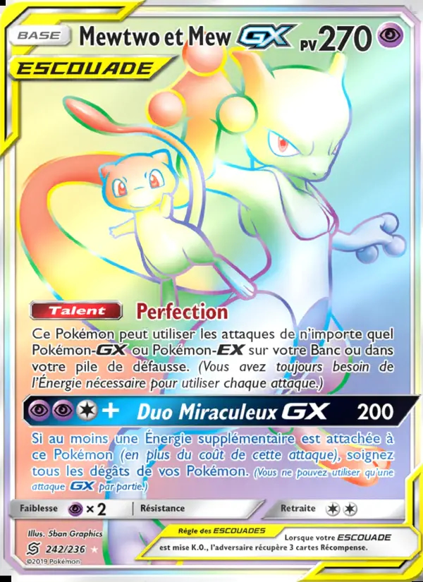 Image of the card Mewtwo et Mew GX
