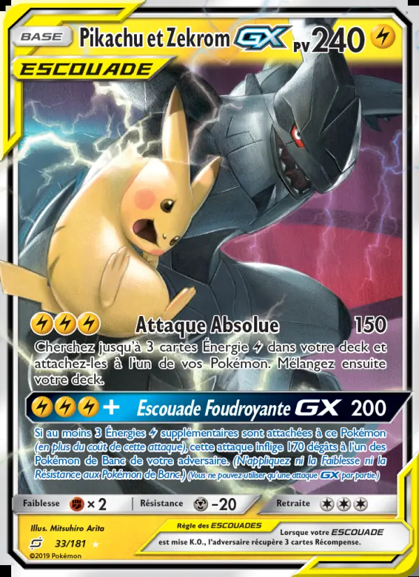 Image of the card Pikachu et Zekrom GX