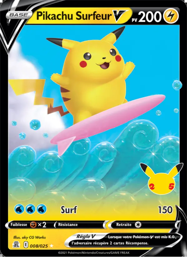 Image of the card Pikachu Surfeur V