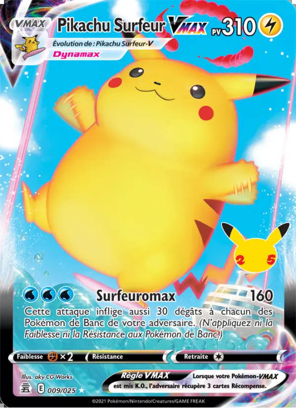Image of the card Pikachu Surfeur VMAX
