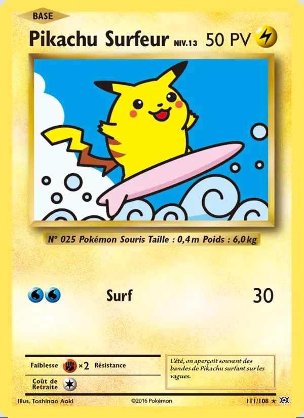 Image of the card Pikachu Surfeur